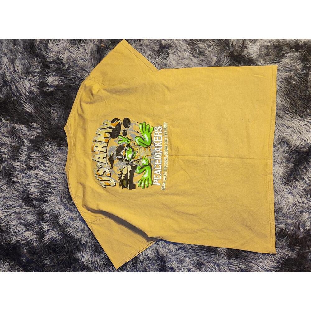 Peace Frogs Shirt Mens XL Brown US Army Military Frog Peacemakers USA Freedom
